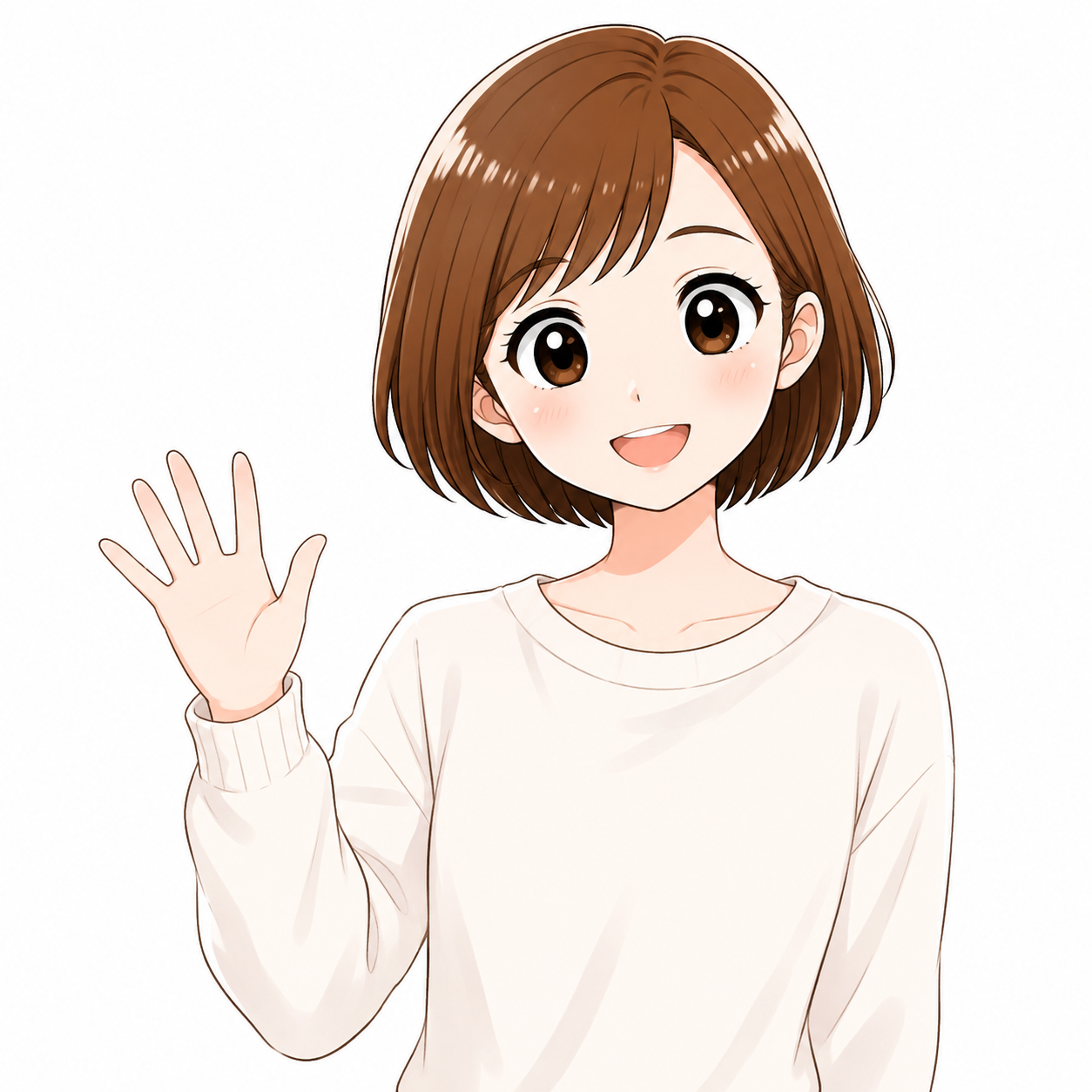 笑顔で手を振る岩井ちゃんAI
